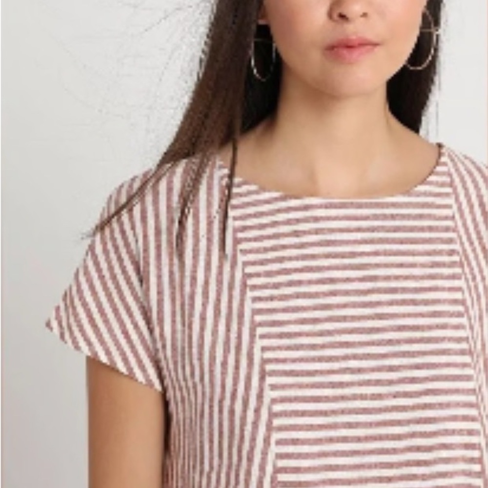 Madewell G5305 Rust White Stripe Play Button Back… - image 4